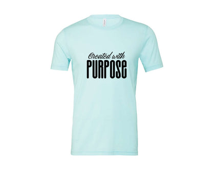brand:Bella Canvas|color:Heather Ice Blue|Created With Purpose Sleeve Design Graphic T-Shirt
