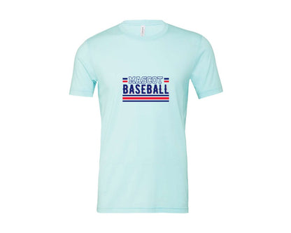 brand:Bella Canvas|color:Heather Ice Blue|Baseball Team Baseball Mom 2 Graphic T-Shirt