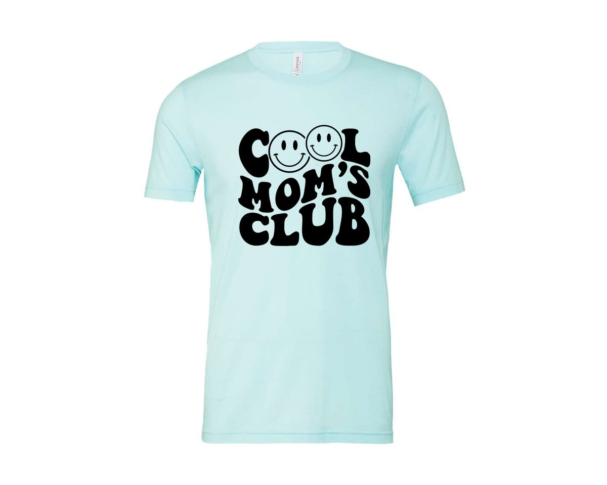 brand:Bella Canvas|color:Heather Ice Blue|Cool Moms Club Wavy 2 Graphic T-Shirt