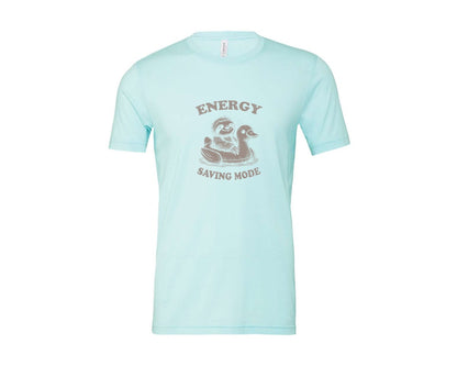 brand:Bella Canvas|color:Heather Ice Blue|Energy Saving Mode Sloth On Duck Float Graphic T-Shirt