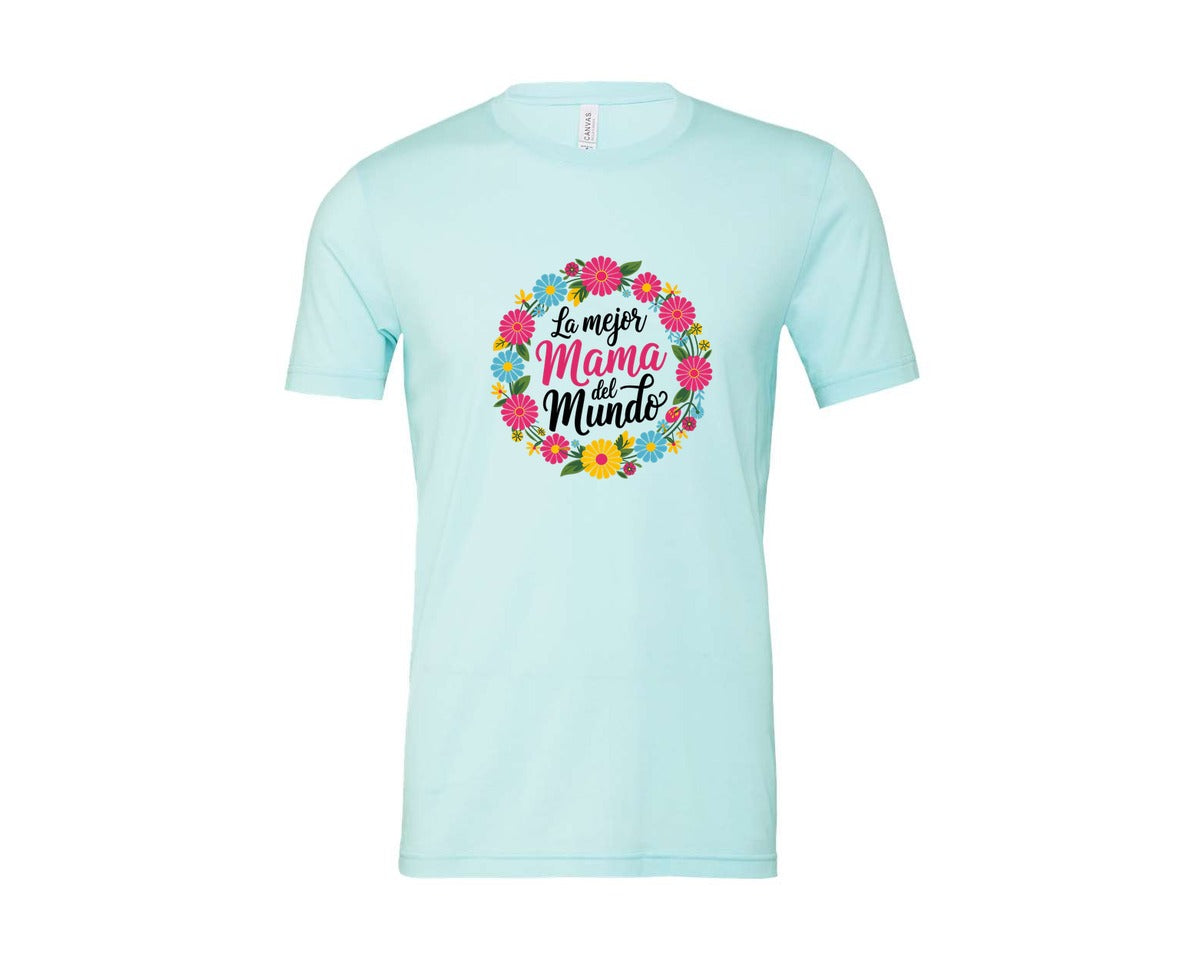 brand:Bella Canvas|color:Heather Ice Blue|Spanish Mothers Day 6 Graphic T-Shirt