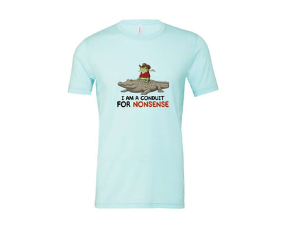 brand:Bella Canvas|color:Heather Ice Blue|I Am A Conduit For Nonsense Frog And All Graphic T-Shirt