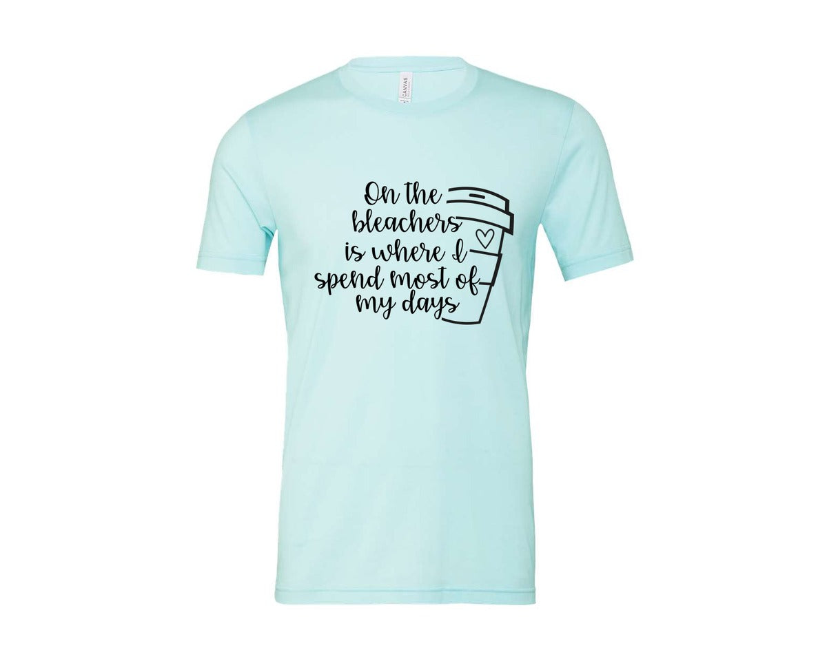 brand:Bella Canvas|color:Heather Ice Blue|On The Bleachers Sports Mom Graphic T-Shirt
