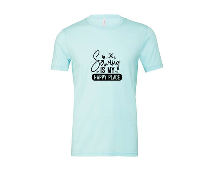 brand:Bella Canvas|color:Heather Ice Blue|Sewing Is My Happy Place 36 Graphic T-Shirt