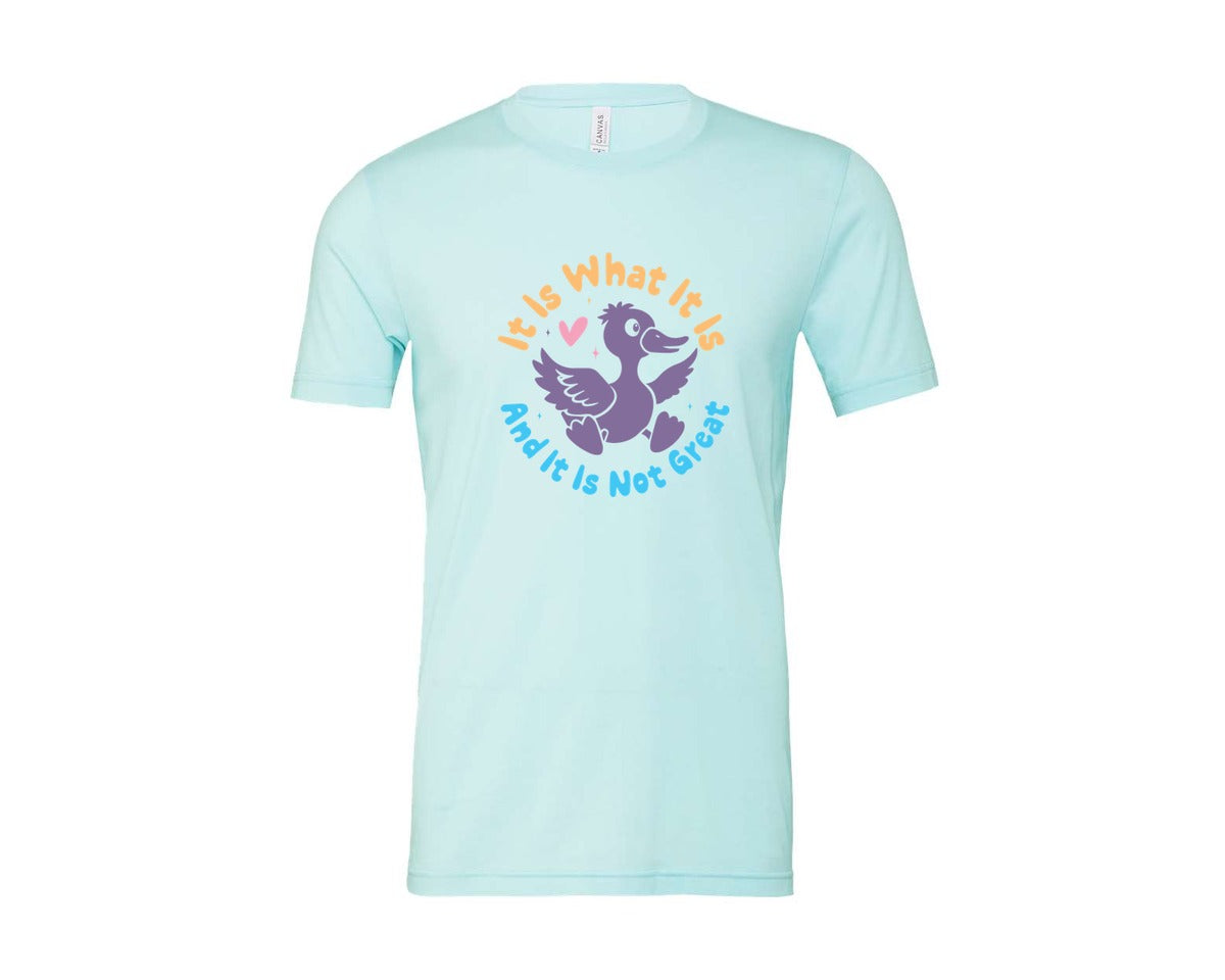 brand:Bella Canvas|color:Heather Ice Blue|It Is What It Is And It Is Not Great 12 Graphic T-Shirt