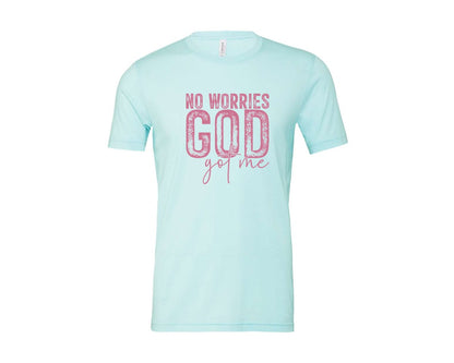 brand:Bella Canvas|color:Heather Ice Blue|Unafraidgod Got Me Christian Q Graphic T-Shirt