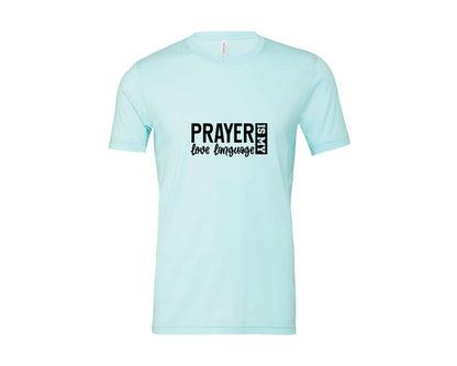 brand:Bella Canvas|color:Heather Ice Blue|Pray With Me Christian Front Back Graphic T-Shirt