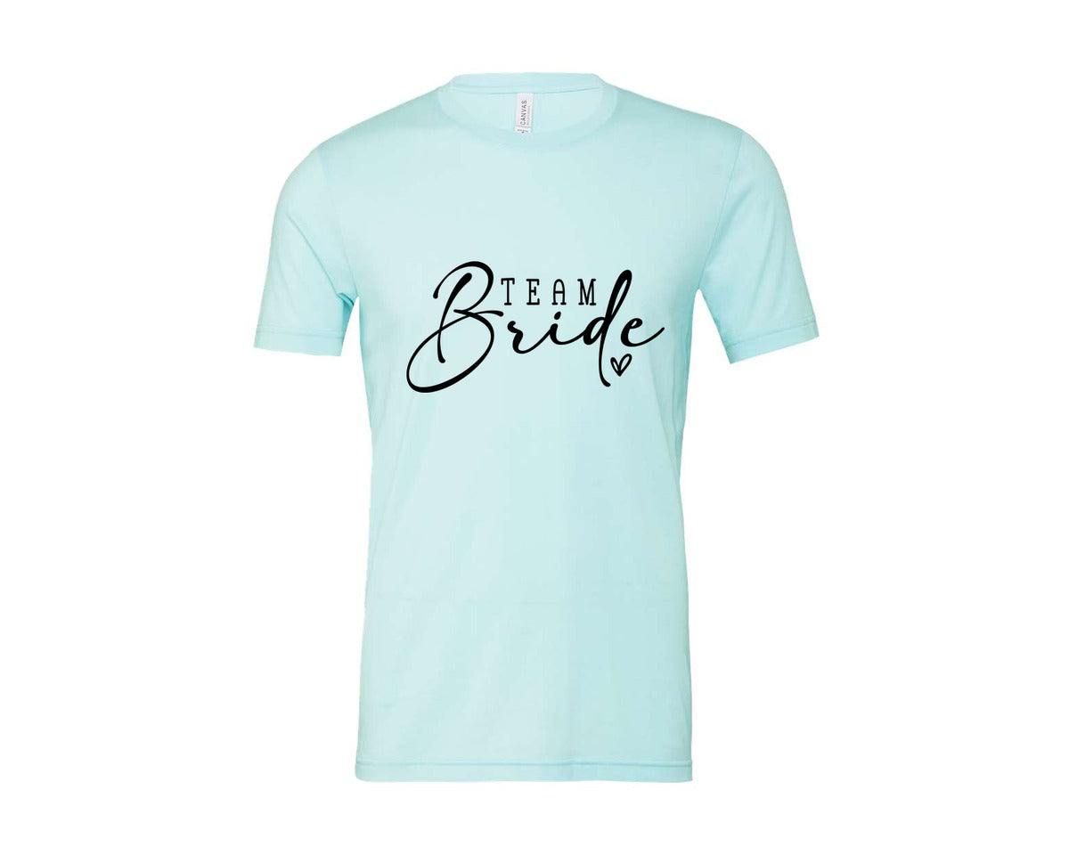 brand:Bella Canvas|color:Heather Ice Blue|Team Bride Bridal Party Graphic T-Shirt