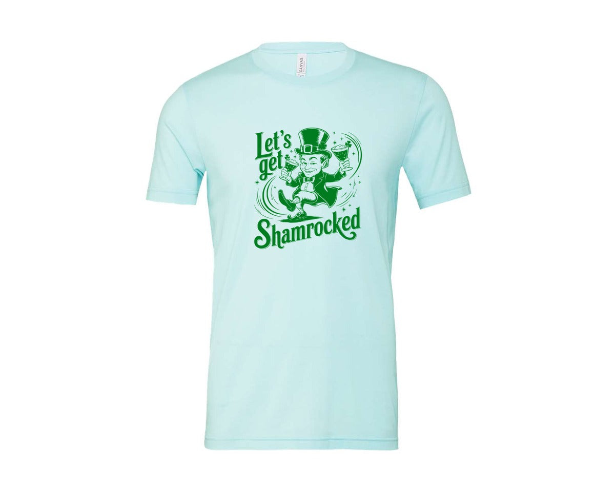 brand:Bella Canvas|color:Heather Ice Blue|Lets Get Shamrocked Design 7 Graphic T-Shirt