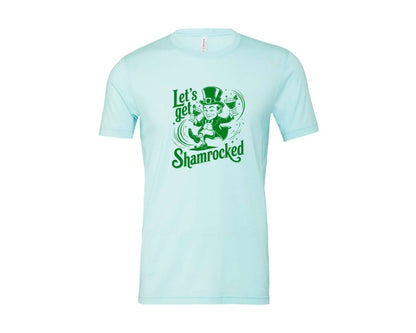brand:Bella Canvas|color:Heather Ice Blue|Lets Get Shamrocked Design 7 Graphic T-Shirt