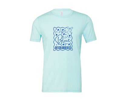 brand:Bella Canvas|color:Heather Ice Blue|In April We Wear Blue Autism 2 Graphic T-Shirt