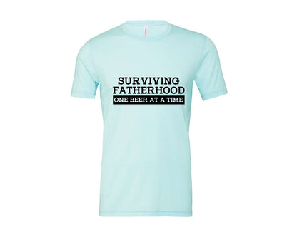 brand:Bella Canvas|color:Heather Ice Blue|Surviving Fatherhood Mens T Shirt Graphic T-Shirt