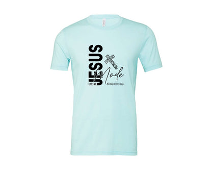 brand:Bella Canvas|color:Heather Ice Blue|Jesus Loves Me Love Like Jesus Graphic T-Shirt