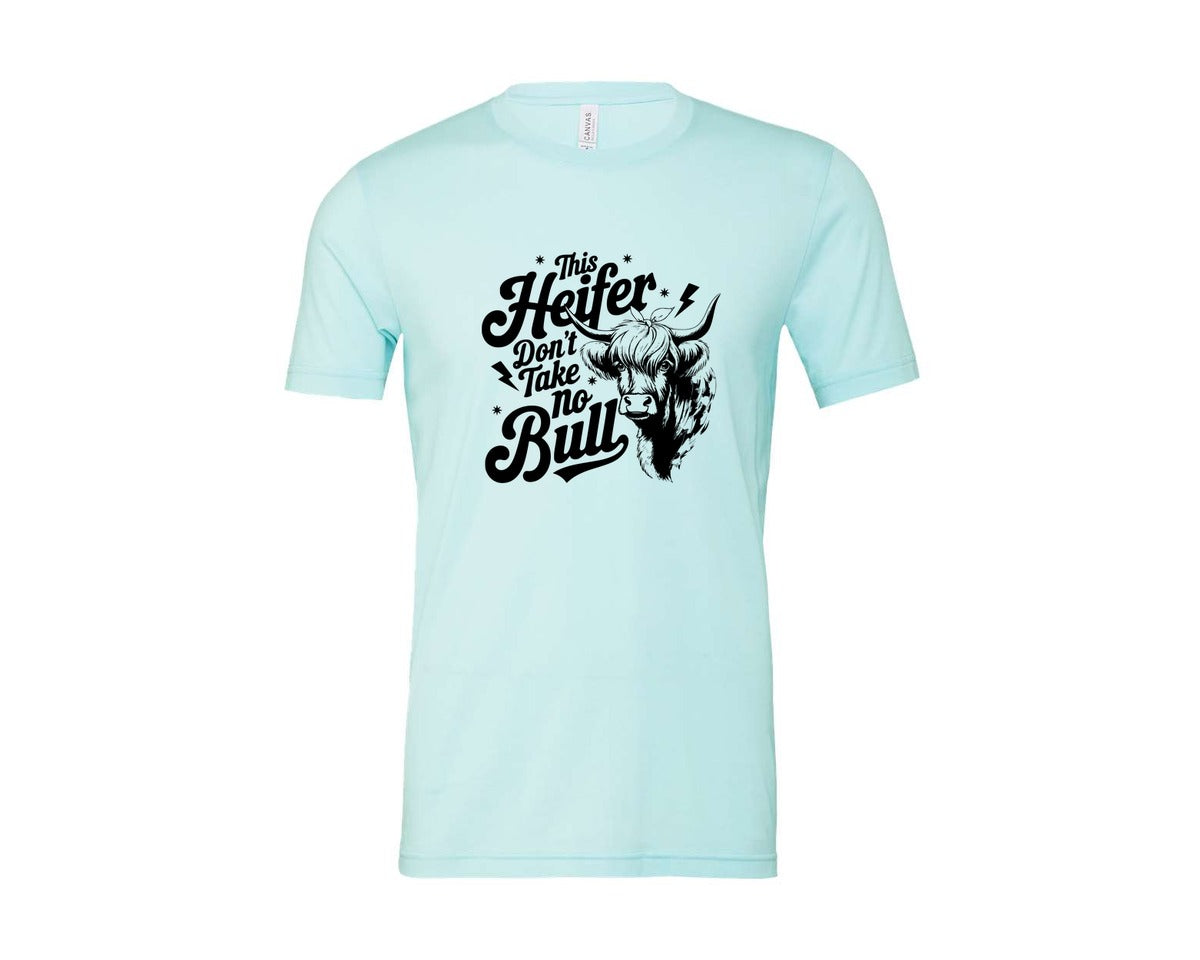 brand:Bella Canvas|color:Heather Ice Blue|This Heifer Don T Take No Bull T Shi Graphic T-Shirt