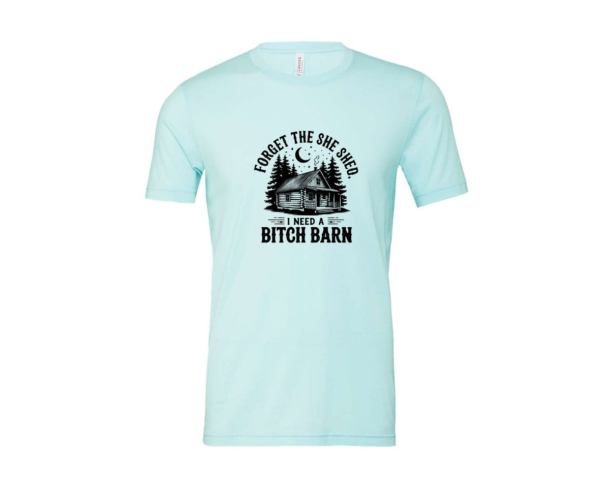 brand:Bella Canvas|color:Heather Ice Blue|Farm Home Svgforget The She Shed Tshirt Graphic T-Shirt
