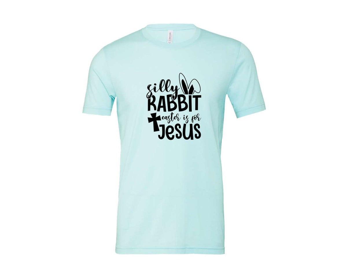 brand:Bella Canvas|color:Heather Ice Blue|Silly Rabbit Easter Is For Jesus Ea Graphic T-Shirt