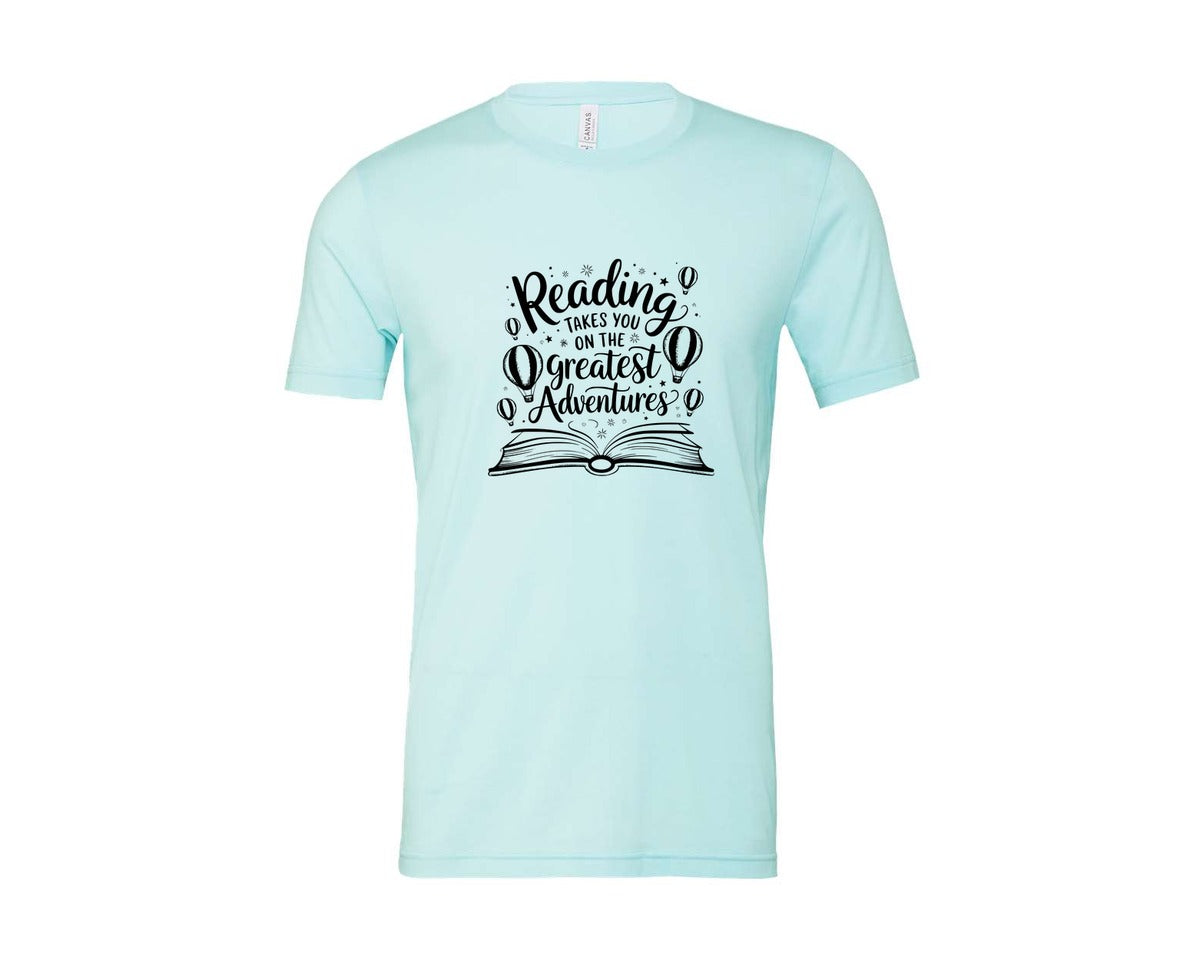 brand:Bella Canvas|color:Heather Ice Blue|Reading Takes You On The Greatest Advent 4 Graphic T-Shirt