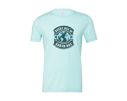 brand:Bella Canvas|color:Heather Ice Blue|Everyday Is Earth Day Graphic T-Shirt