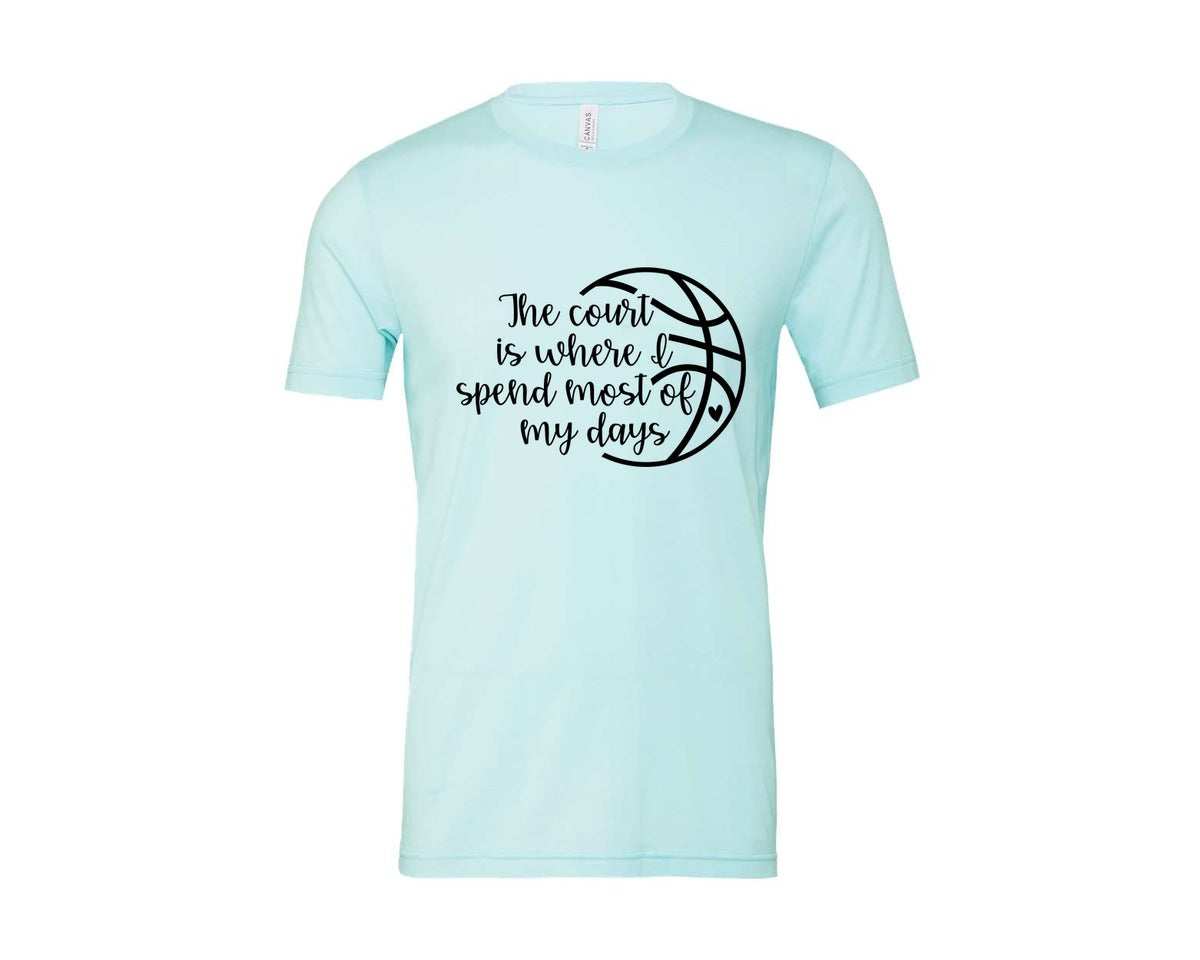 brand:Bella Canvas|color:Heather Ice Blue|Basketball Mom 80 Graphic T-Shirt