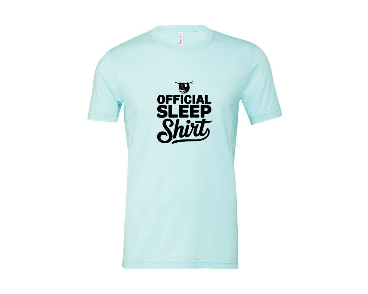 brand:Bella Canvas|color:Heather Ice Blue|Official Sleep Shirt T Shirt Graphic T-Shirt