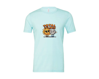 brand:Bella Canvas|color:Heather Ice Blue|Eclipse Cartoon T Shirt Design Graphic T-Shirt