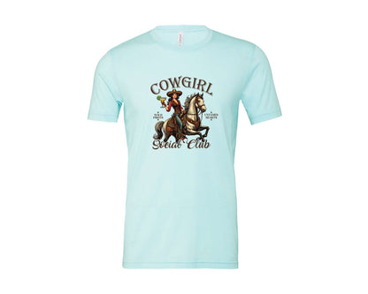 brand:Bella Canvas|color:Heather Ice Blue|Cowgirl Social Club Cowgirl Graphic T-Shirt