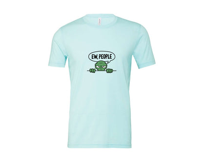 brand:Bella Canvas|color:Heather Ice Blue|Ew People Alien Ufo T Shirt Design Graphic T-Shirt