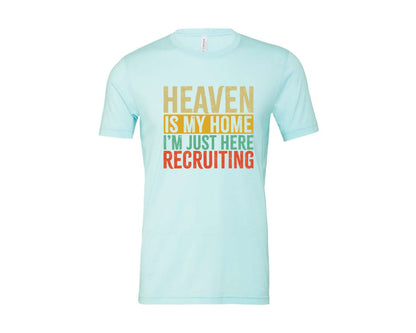 brand:Bella Canvas|color:Heather Ice Blue|Heaven Is My Home Christian Religious 2 Graphic T-Shirt