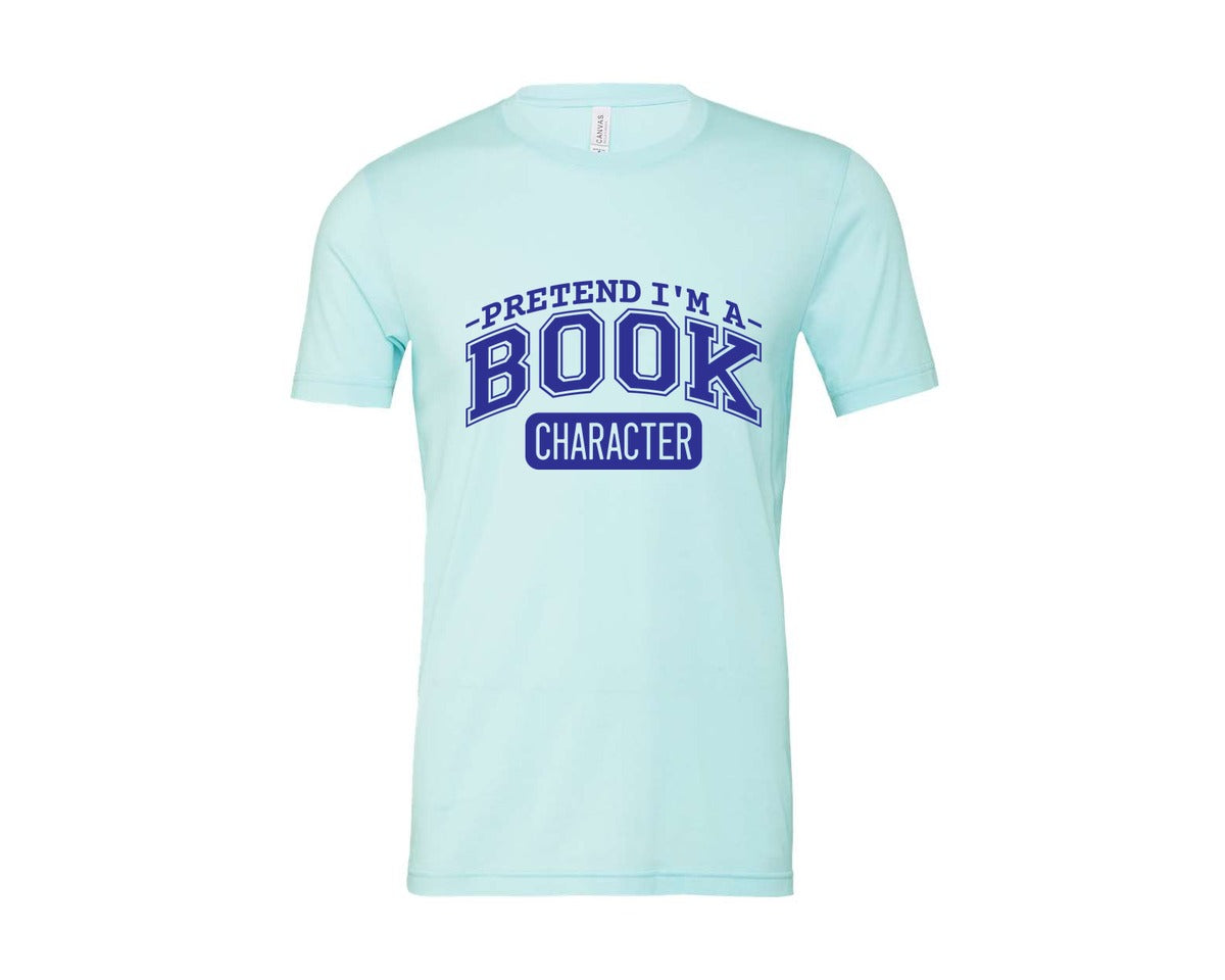 brand:Bella Canvas|color:Heather Ice Blue|Pretend Im A Book Character Book Lover 2 Graphic T-Shirt