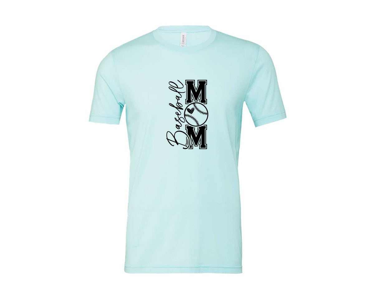 brand:Bella Canvas|color:Heather Ice Blue|Baseball Mom Baseball Mom 2 Graphic T-Shirt