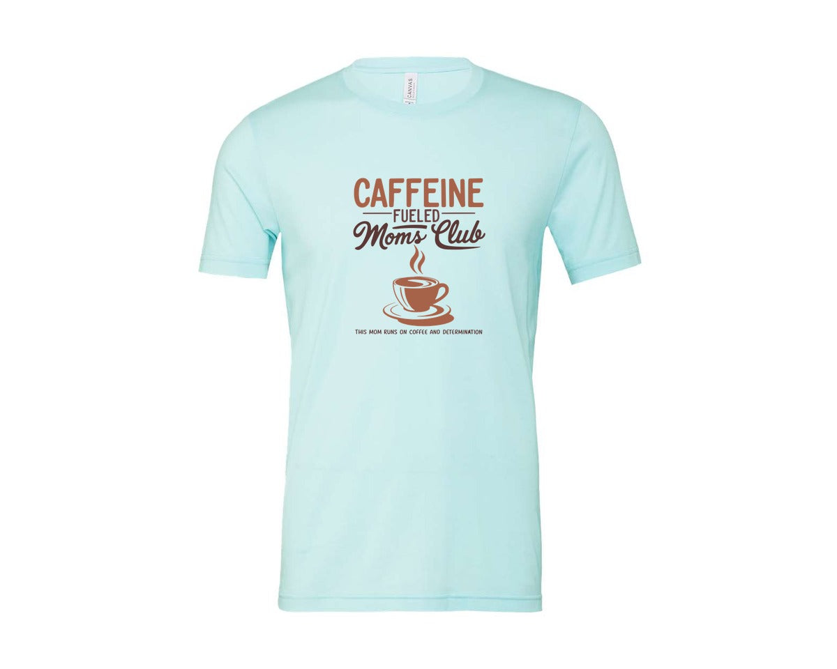 brand:Bella Canvas|color:Heather Ice Blue|Coffee Mom Club Mothers Day Shirt Graphic T-Shirt