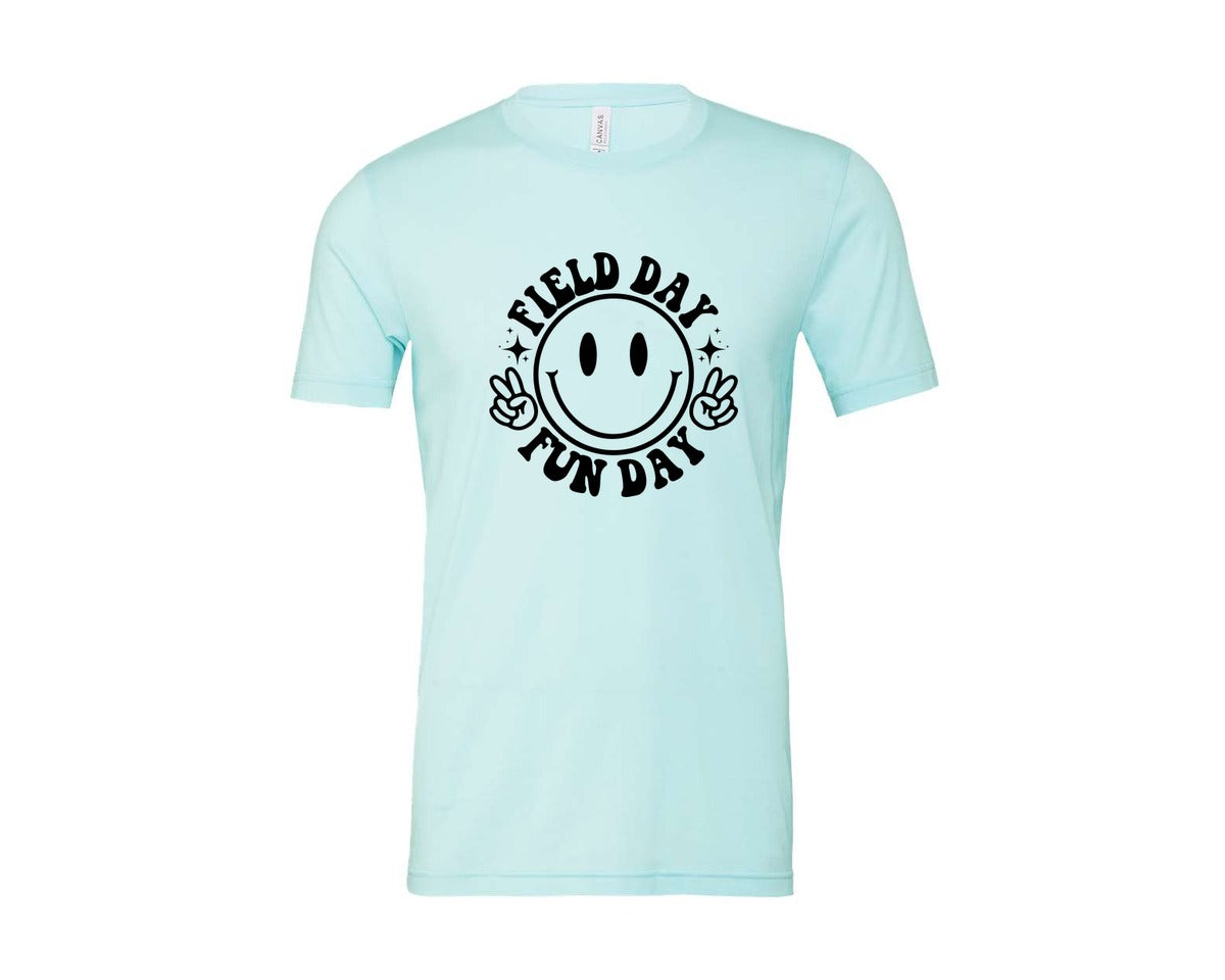 brand:Bella Canvas|color:Heather Ice Blue|Field Day Fun Day Field Day Graphic T-Shirt