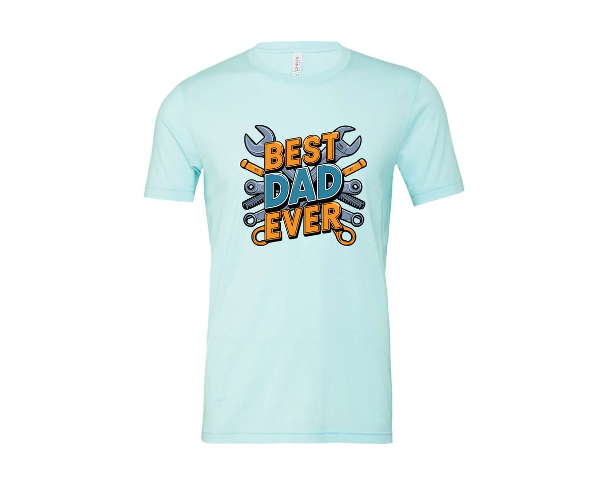 brand:Bella Canvas|color:Heather Ice Blue|Mechanic Dad 3 Graphic T-Shirt
