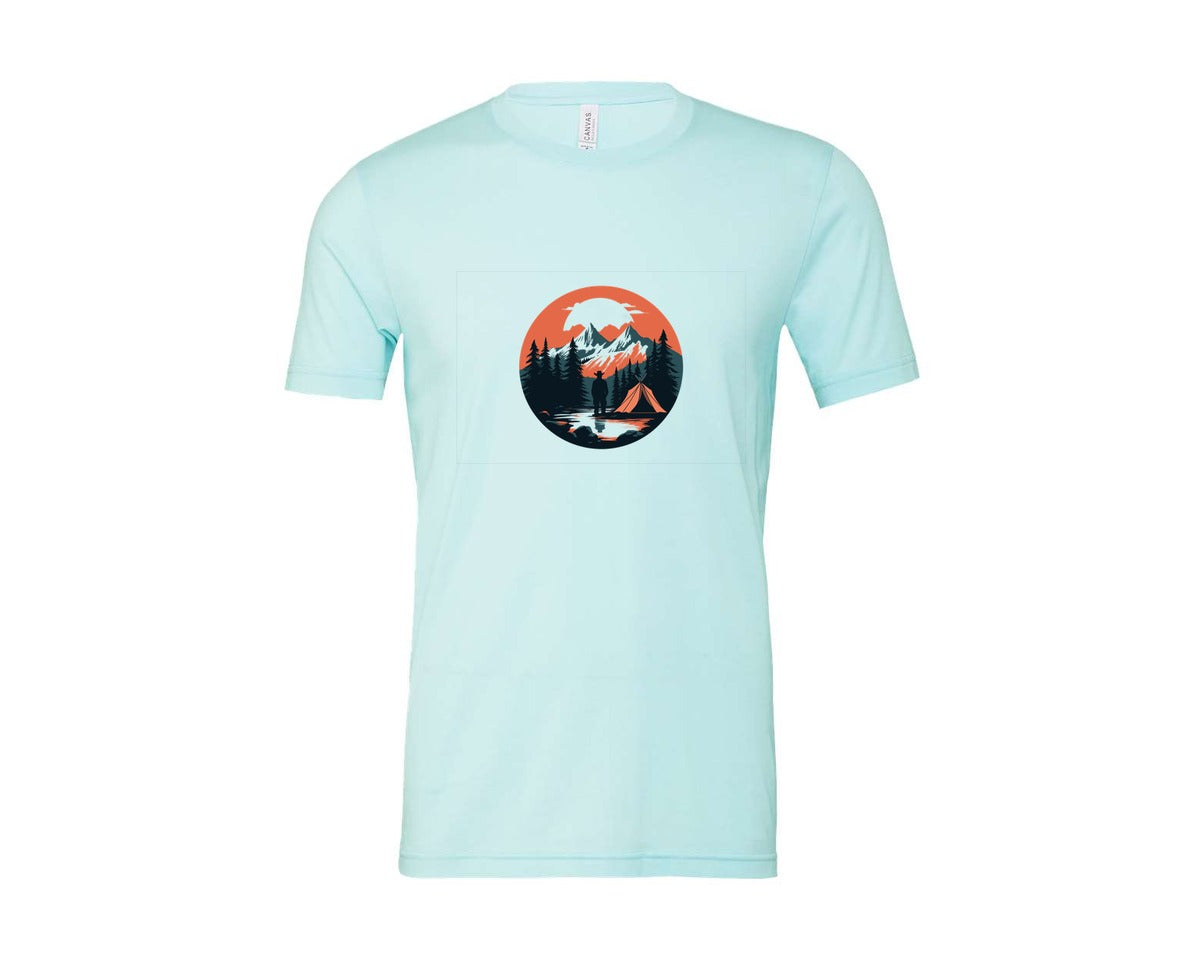 brand:Bella Canvas|color:Heather Ice Blue|Camping T Shirt Vector Design 6 Graphic T-Shirt