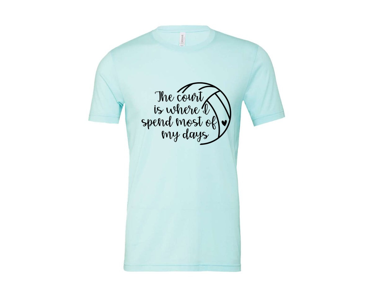 brand:Bella Canvas|color:Heather Ice Blue|Volleyball Mom 24 Graphic T-Shirt