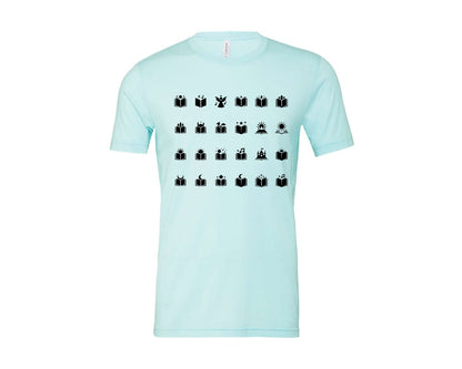 brand:Bella Canvas|color:Heather Ice Blue|Open Book With Fantasy Graphic T-Shirt