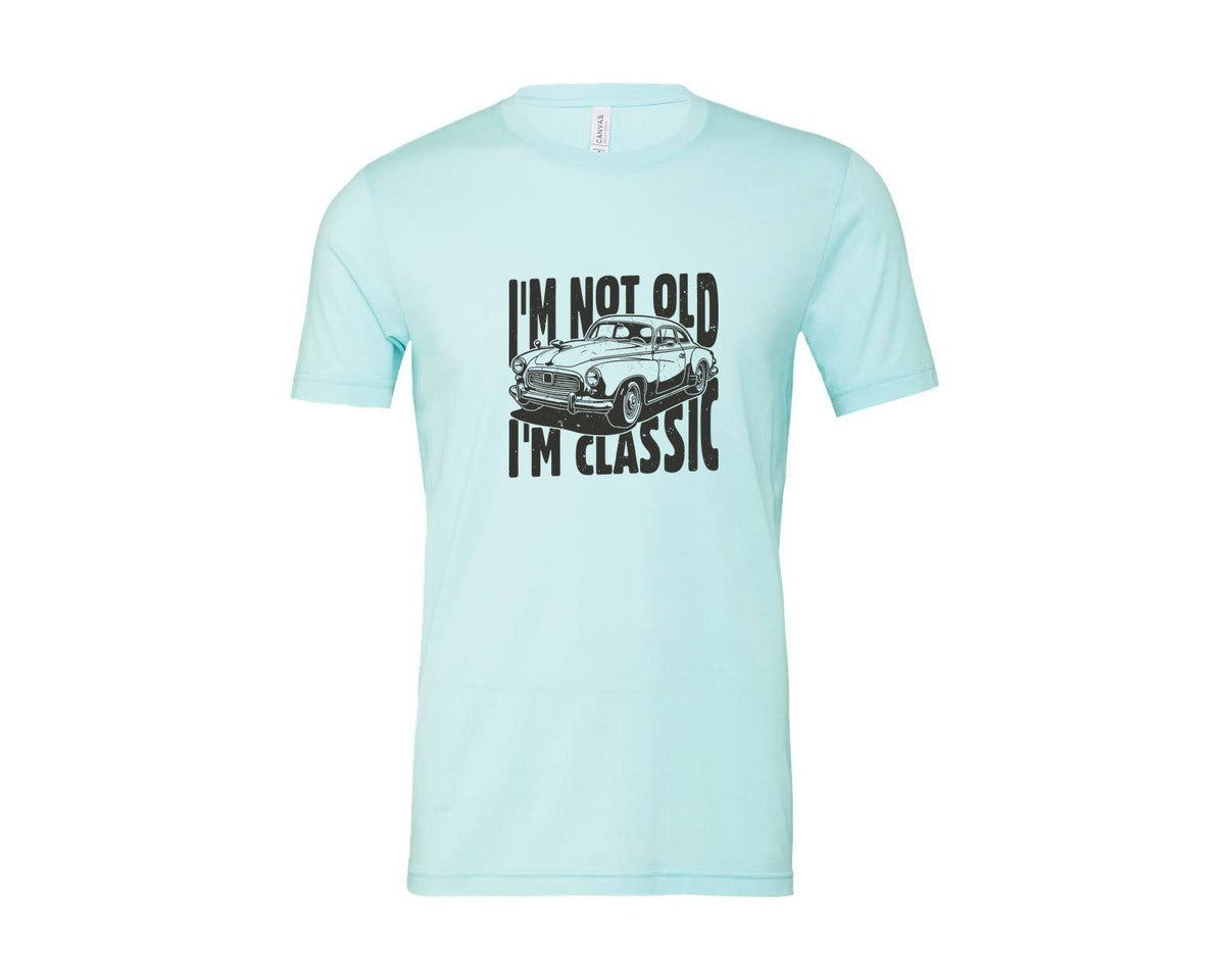 brand:Bella Canvas|color:Heather Ice Blue|Im Not Old Im Classic Vintage Car 3 Graphic T-Shirt