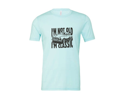 brand:Bella Canvas|color:Heather Ice Blue|Im Not Old Im Classic Vintage Car 3 Graphic T-Shirt