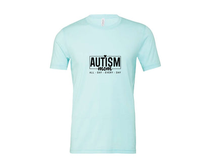 brand:Bella Canvas|color:Heather Ice Blue|Autism Advocacy Autism Mom Love Graphic T-Shirt