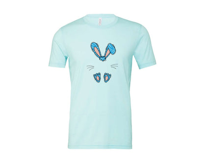 brand:Bella Canvas|color:Heather Ice Blue|Boys Easter Monogram Bunny Graphic T-Shirt