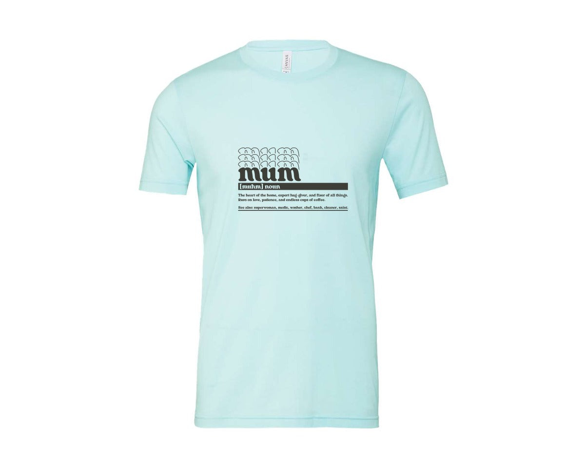 brand:Bella Canvas|color:Heather Ice Blue|Mother Mum Funny Definition Graphic T-Shirt