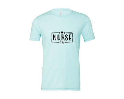 brand:Bella Canvas|color:Heather Ice Blue|Nurse Life Nursing Life Cna Graphic T-Shirt