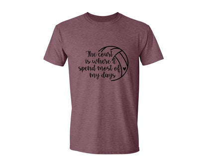 brand:Generic|color:Heather Maroon|Volleyball Mom 24 Graphic T-Shirt