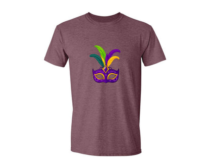 brand:Generic|color:Heather Maroon|Mardi Gras Mask T Shirt Design 4 Graphic T-Shirt