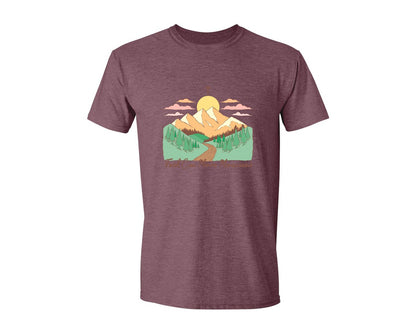 brand:Generic|color:Heather Maroon|Faith Can Move Mountains Christian Quote 2 Graphic T-Shirt