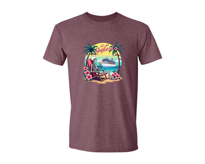 brand:Generic|color:Heather Maroon|Cruise Lets Get Shipfaced Graphic T-Shirt