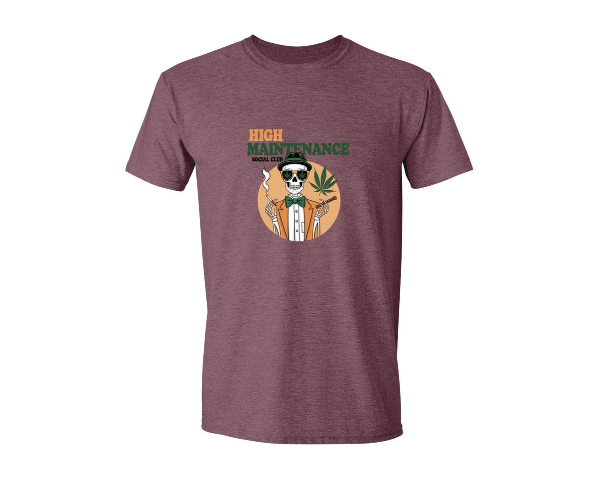 brand:Generic|color:Heather Maroon|High Maintenance Social Club 3 Graphic T-Shirt