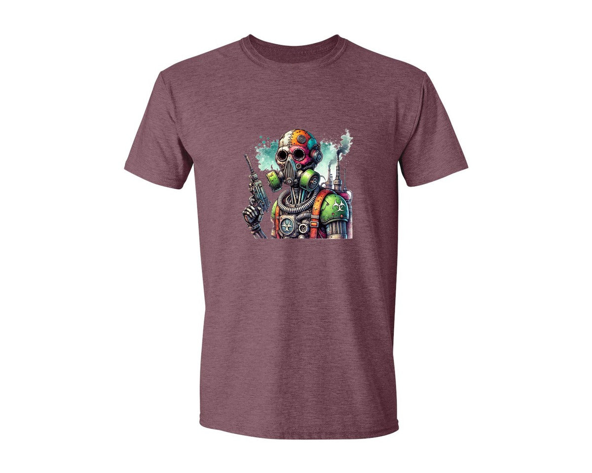 brand:Generic|color:Heather Maroon|Robot Sublimationsticker Graphic T-Shirt