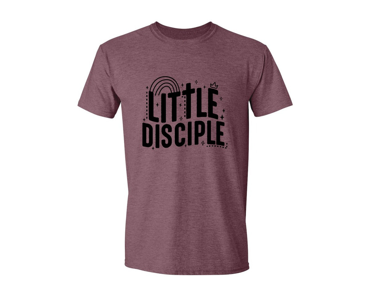 brand:Generic|color:Heather Maroon|Retro Little Disciple Tshirt Kids Graphic T-Shirt