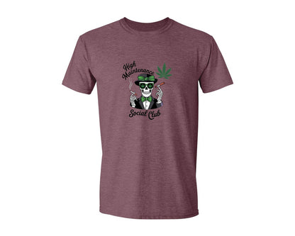 brand:Generic|color:Heather Maroon|High Maintenance Social Club 4 Graphic T-Shirt